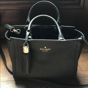 KATE SPADE TOP HANDLE BLACK SATCHEL GOLD HARDWARE